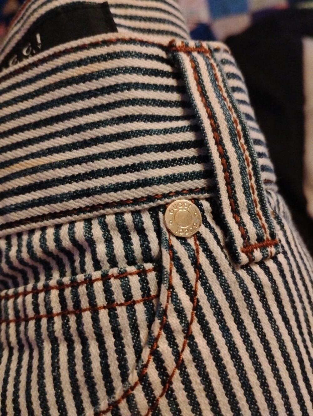 Authentic Gucci Blue and White Striped Mini Skirt - Picture 7 of 9